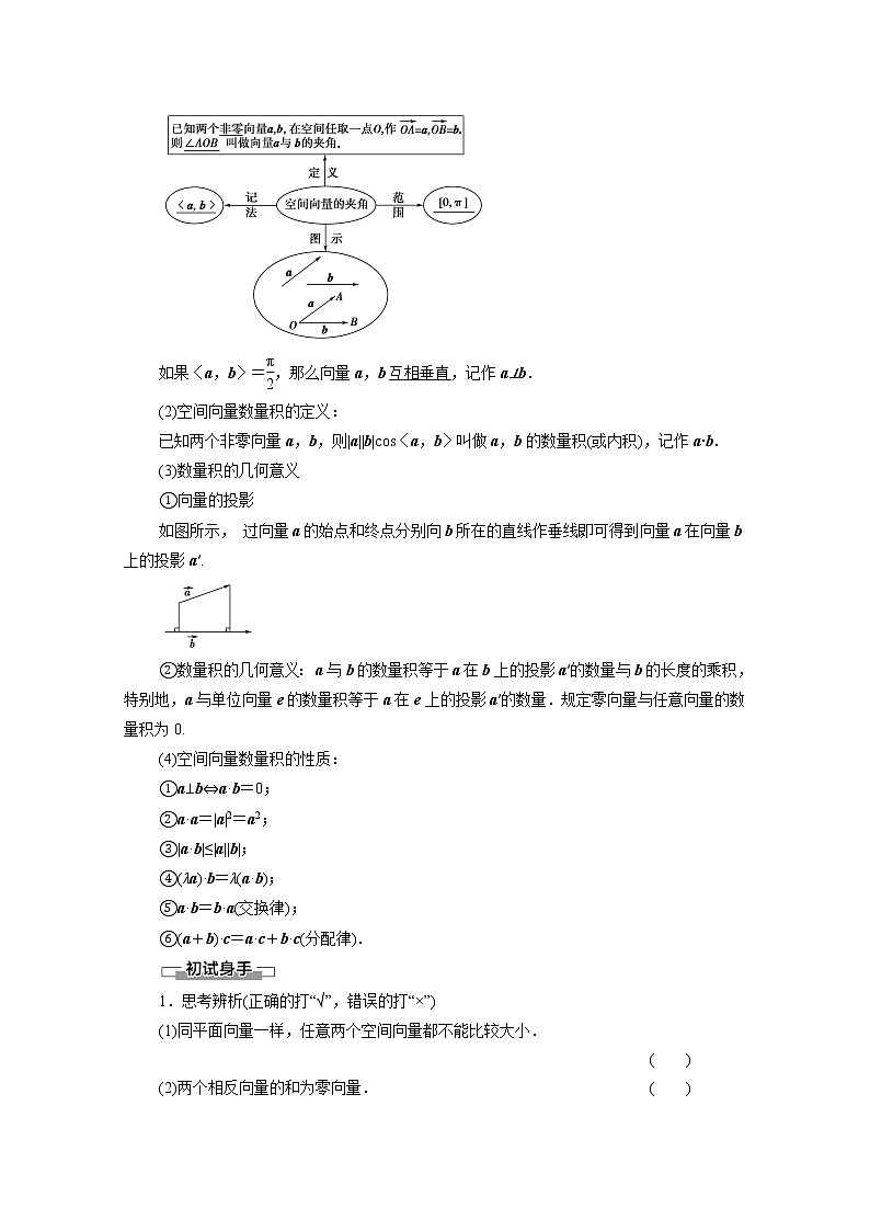 2022届高中数学新人教B版 选择性必修第一册 第1章1.1.1空间向量及其运算 学案03