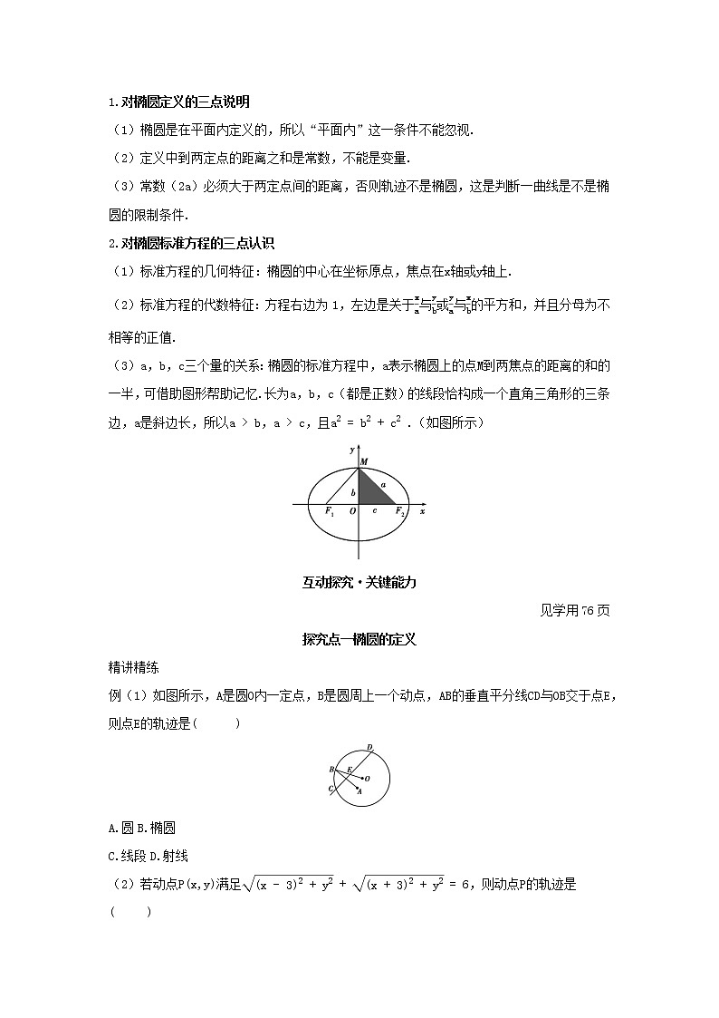 2022版新教材高中数学第二章平面解析几何5椭圆及其方程1椭圆的标准方程学案新人教B版选择性必修第一册第2页