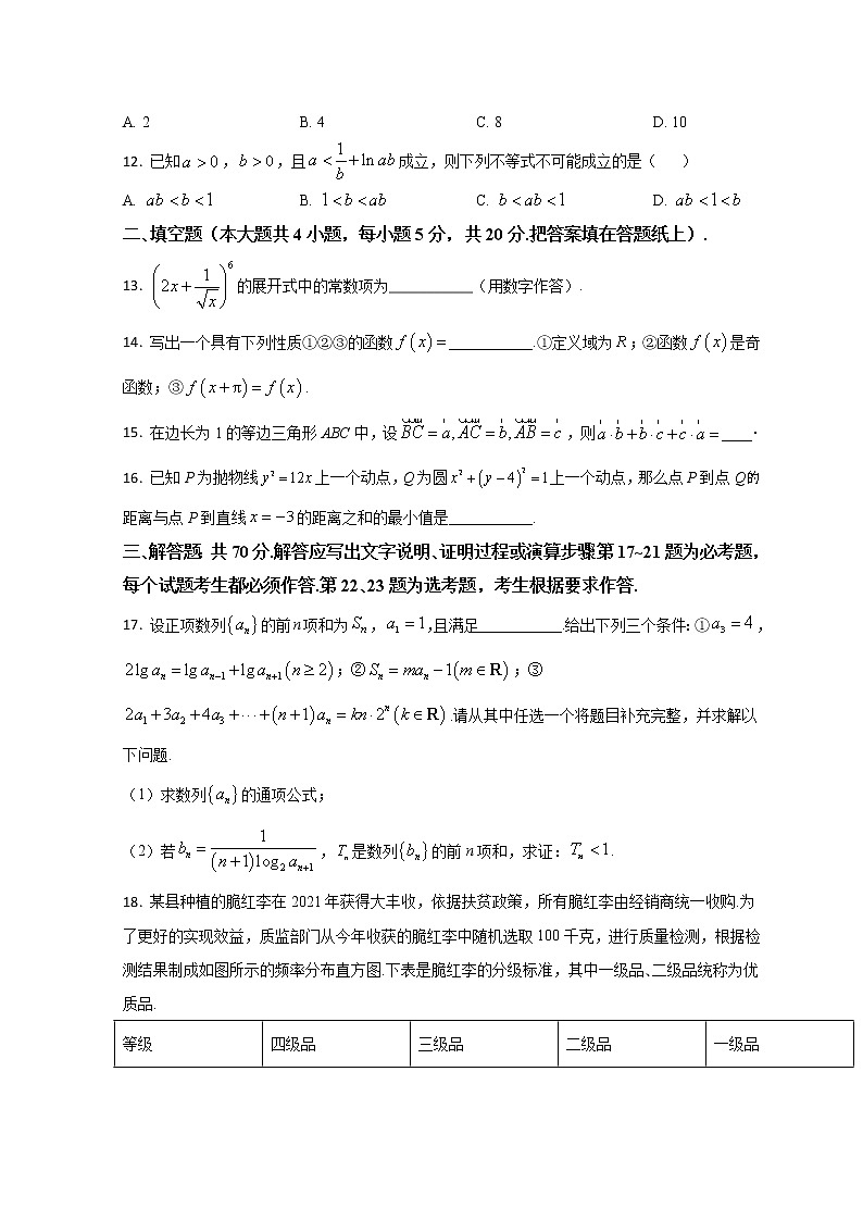 四川省泸州市2022届高三下学期第二次教学质量诊断性（二模）考试数学（理）试题含解析03