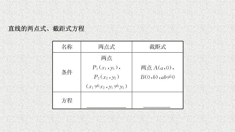 2022届高中数学新北师大版选择性必修第一册 第一章 1.3第2课时直线方程的两点式 课件（39张）第4页