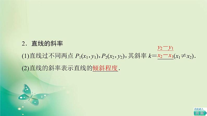 2020-2021学年高中数学新北师大版选择性必修第一册 第1章 §1 1.1 一次函数的图象与直线的方程 1.2 直线的倾斜角、斜率及其关系 课件（44张）06