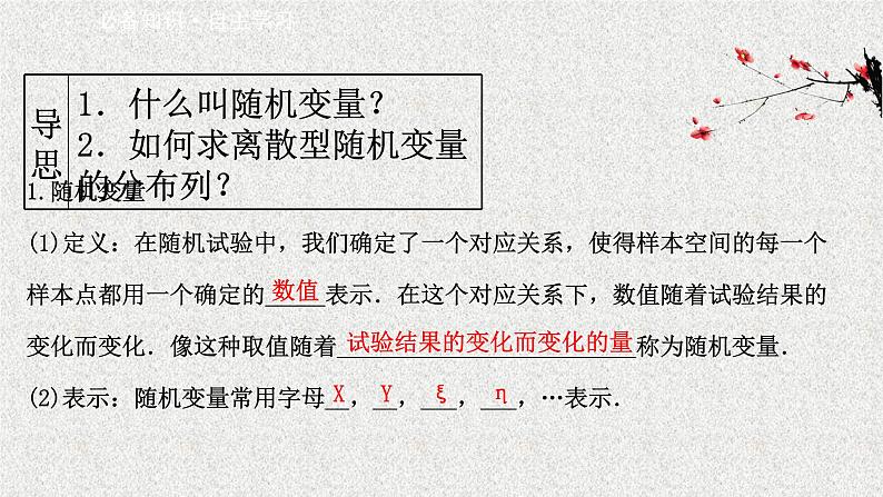 2022届高中数学新北师大版选择性必修第一册 第六章 2离散型随机变量及其分布列 课件第3页