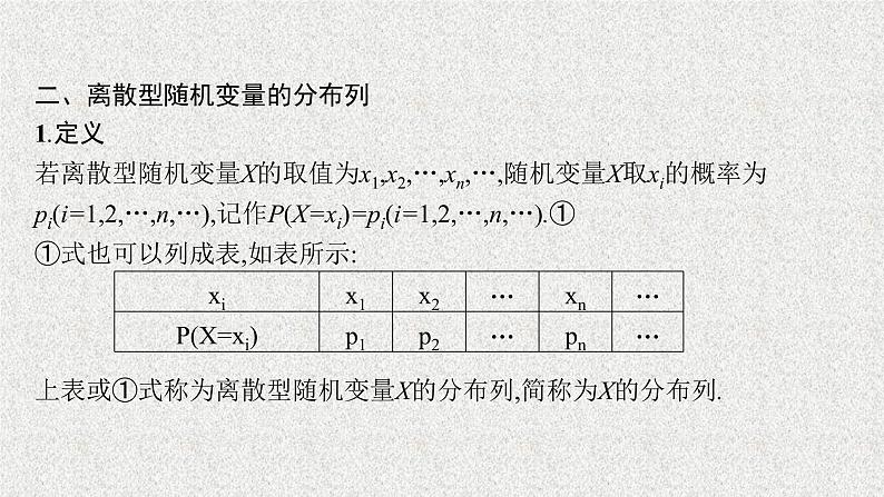 2022届高中数学新北师大版选择性必修第一册 第六章 2.2 离散型随机变量的分布列 课件（45张）08