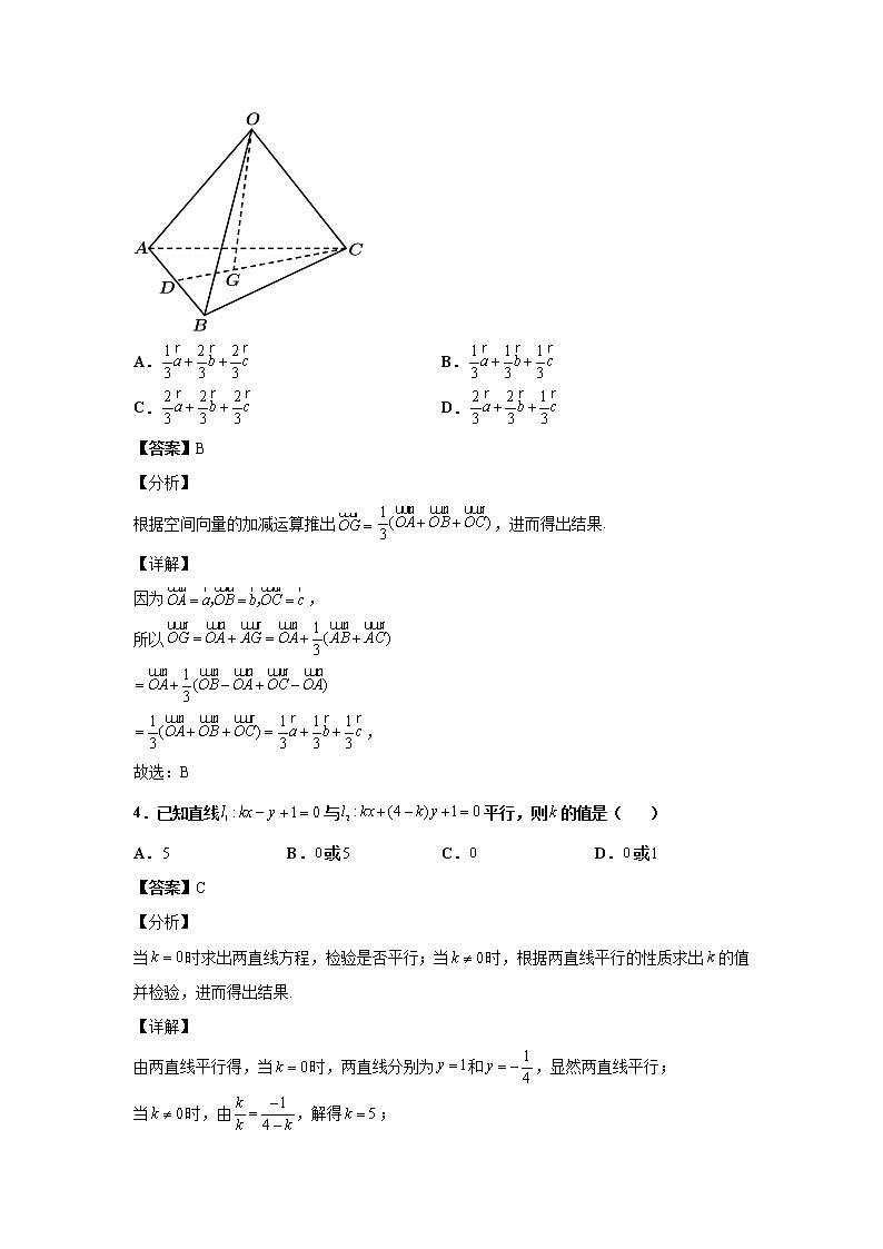 2021-2022学年山东省师范大学附属中学高二上学期第一次月考数学试题含解析02