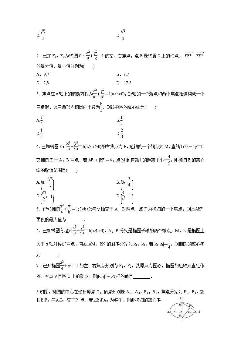 高考数学(理数)一轮复习：课时达标检测43《椭 圆》(学生版)02