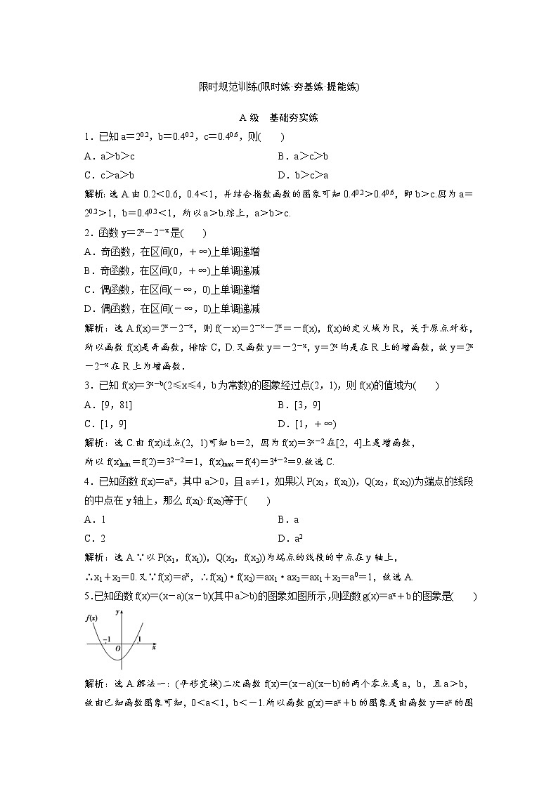 高考数学(理数)一轮复习检测卷：1.7《指数与指数函数》 第1页