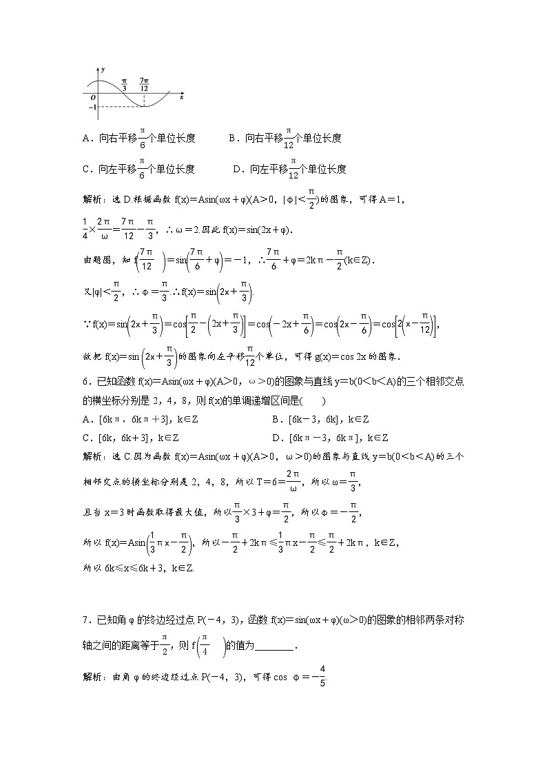 高考数学(理数)一轮复习检测卷：3.4《函数f（x）＝Asin（ωx＋φ）的图象及应用》 (教师版)03
