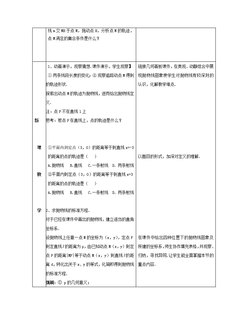 2021_2022高中数学第二章圆锥曲线与方程4抛物线1抛物线及其标准方程2教案新人教A版选修2_1第2页