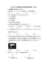 广东省梅州市2021届高三下学期5月第二次模拟考试（二模）数学试题含答案