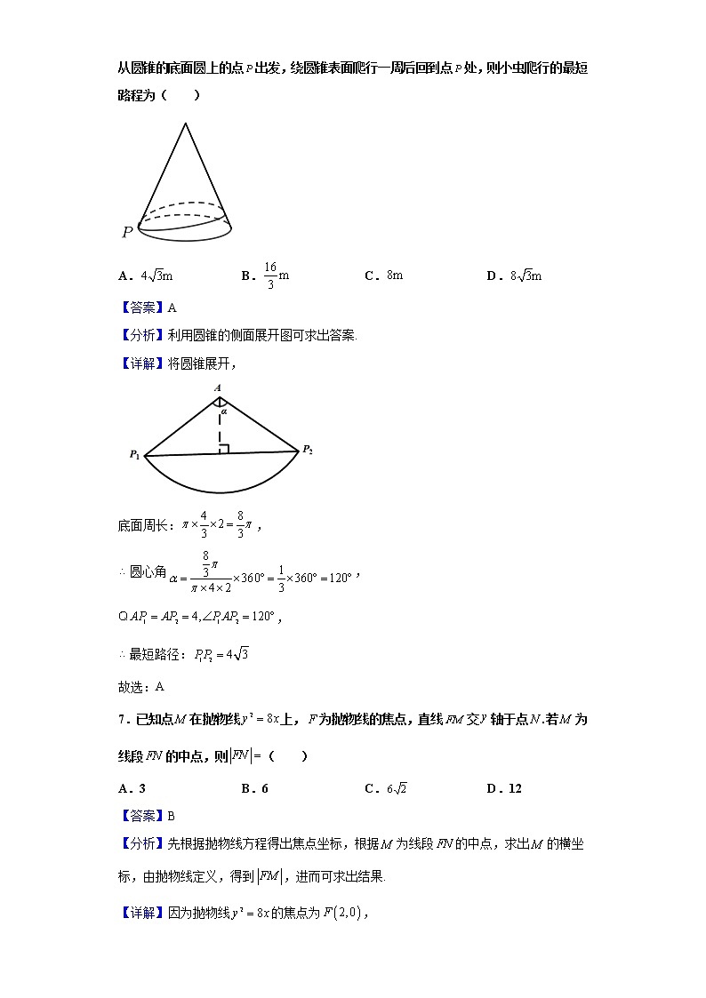 2021届宁夏银川一中高三第六次月考数学（文）试题（含解析）第3页