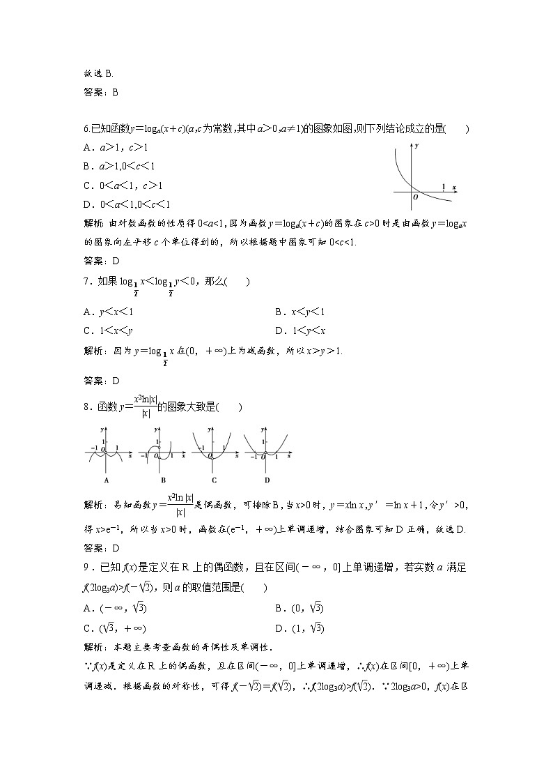 高考数学(文数)一轮复习课时练习：2.5《对数函数》(教师版)第2页