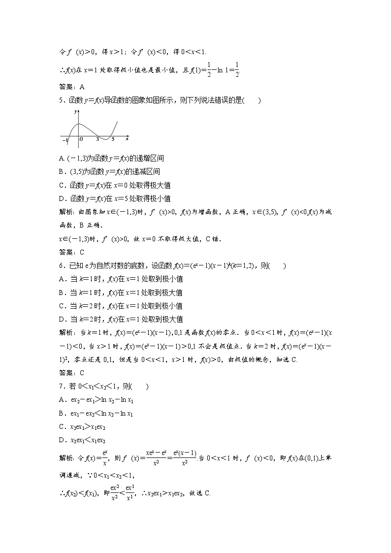 高考数学(文数)一轮复习课时练习：2.11《第2课时　导数与函数的极值、最值》(教师版)第2页