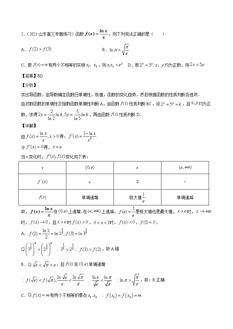 第3讲 函数与导数小题  2022高考新题好题汇编02