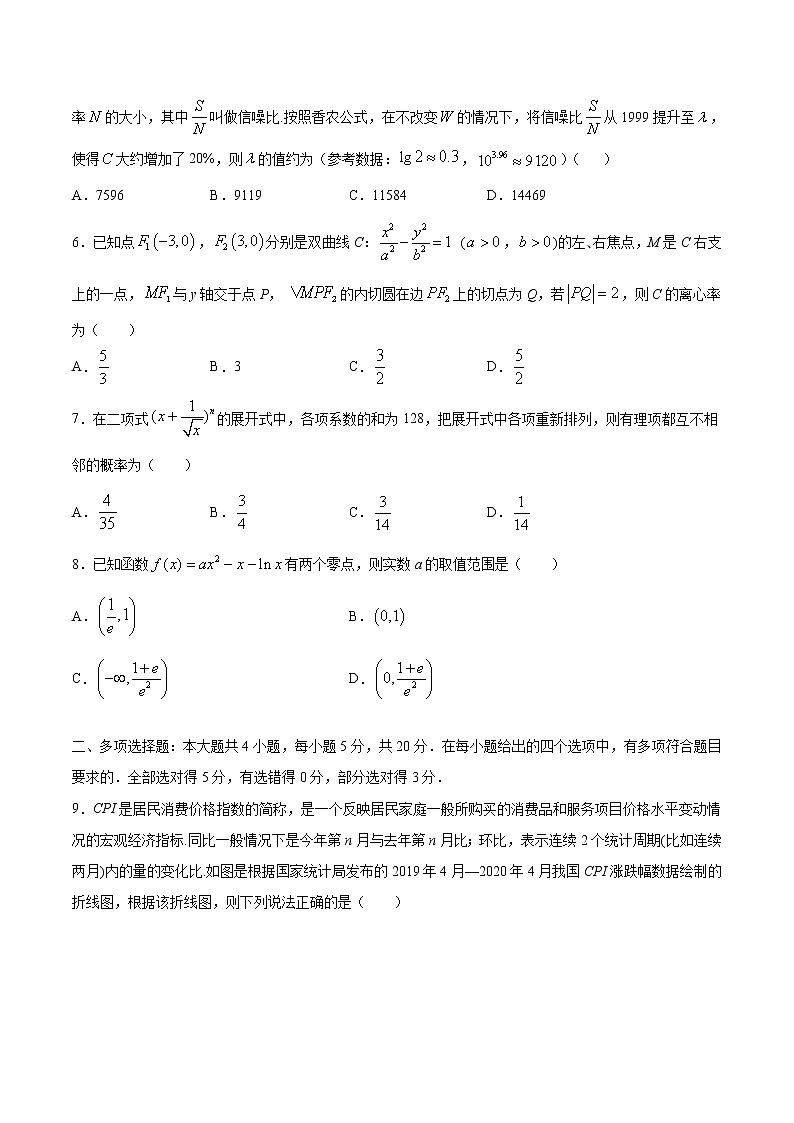 必刷卷04-2022年新高考数学考前信息必刷卷（含答案解析）02