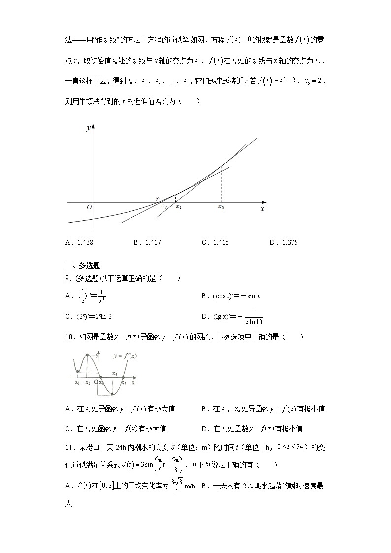 人教A版 (2019)  选择性必修 第二册 第五章一元函数的导数及其应用单元检测题（基础巩固篇）02