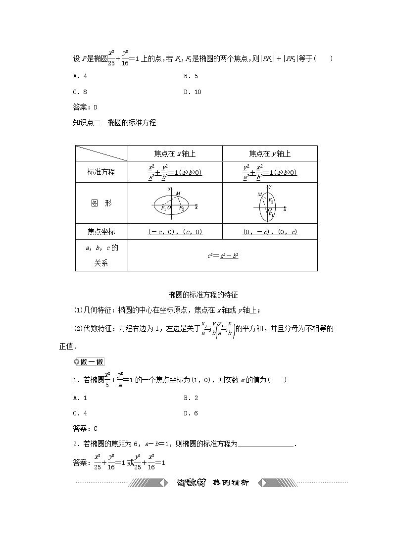 2021_2022学年新教材高中数学第三章圆锥曲线的方程1.1椭圆及其标准方程学案新人教A版选择性必修第一册02
