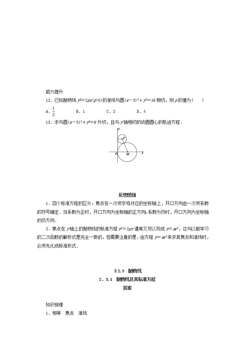 2021_2022高中数学第二章圆锥曲线与方程4抛物线1抛物线及其标准方程2作业含解析新人教A版选修2_1 练习03