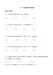 数学选择性必修 第一册2.1 直线的倾斜角与斜率当堂检测题