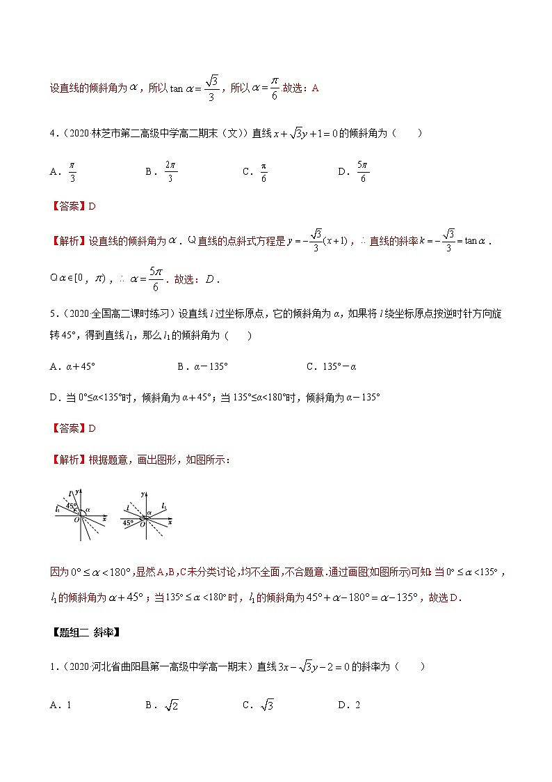 2.1 直线的斜率与倾斜角（精练）（解析版）第2页