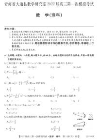 2022届青海省西宁市大通回族土族自治县高三第一次模拟考试数学（理科）试题