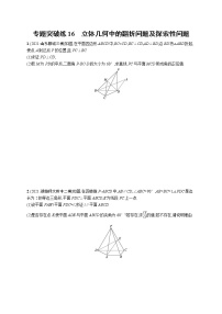 人教版新高考数学二轮复习习题训练--专题突破练16　立体几何中的翻折问题及探索性问题
