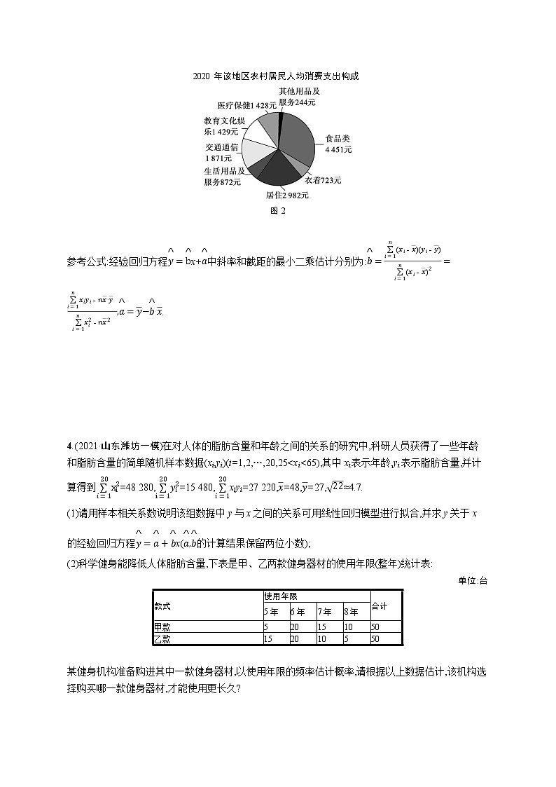 人教版新高考数学二轮复习习题训练--专题突破练17　统计与统计案例第3页