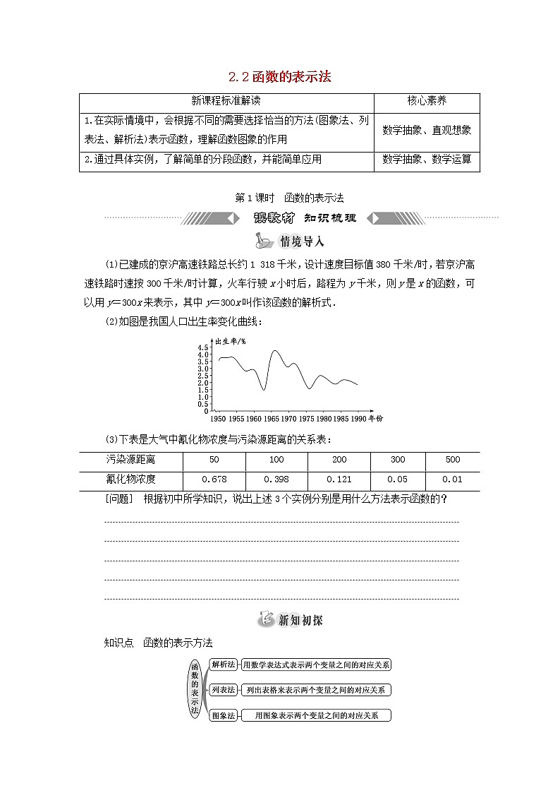 2021_2022学年新教材高中数学第二章函数2.2第1课时函数的表示法学案北师大版(2019)必修第一册01