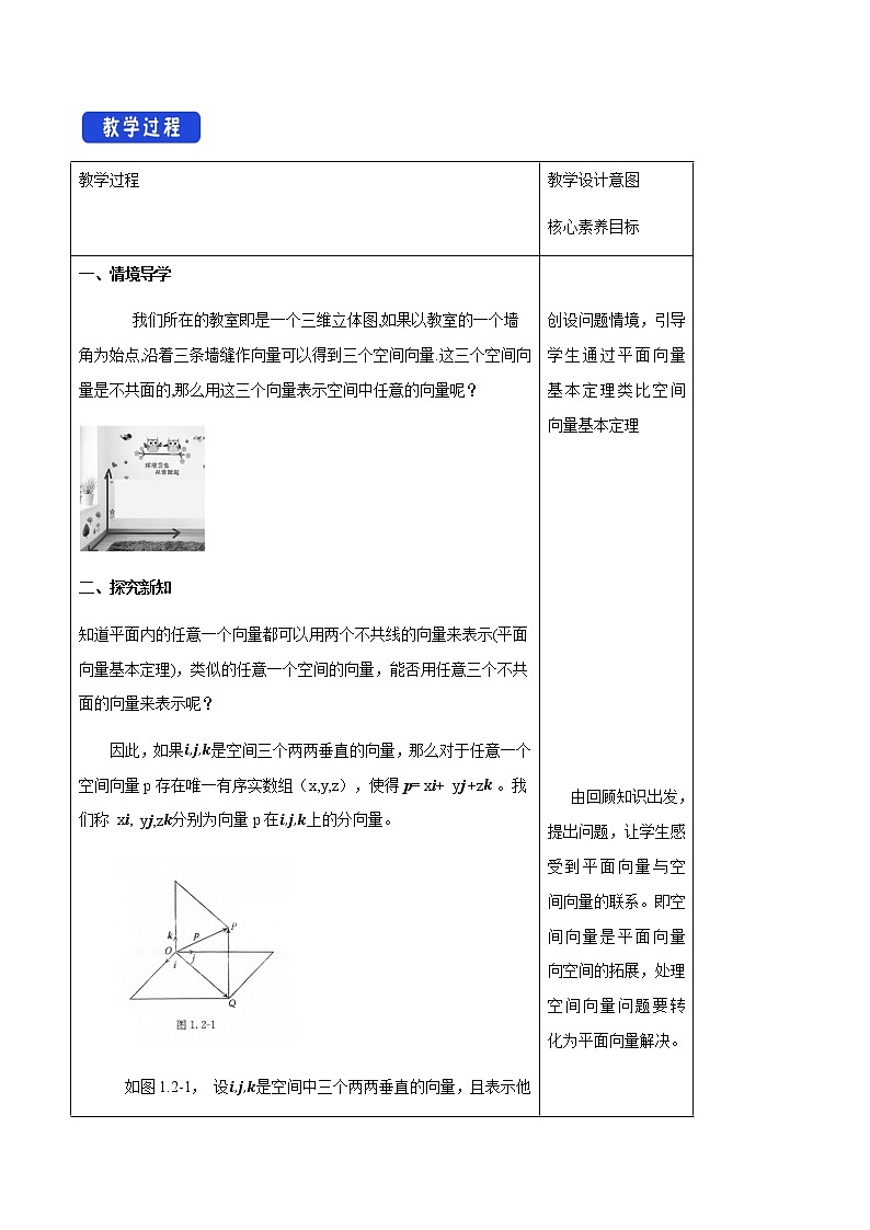 1.2 空间向量基本定理教案第2页