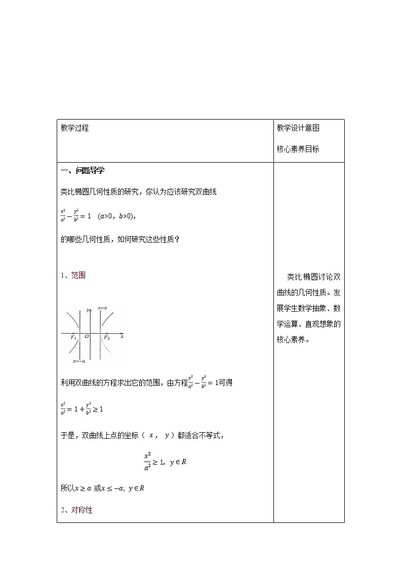 3.2.2 双曲线的简单几何性质（1）教案第2页