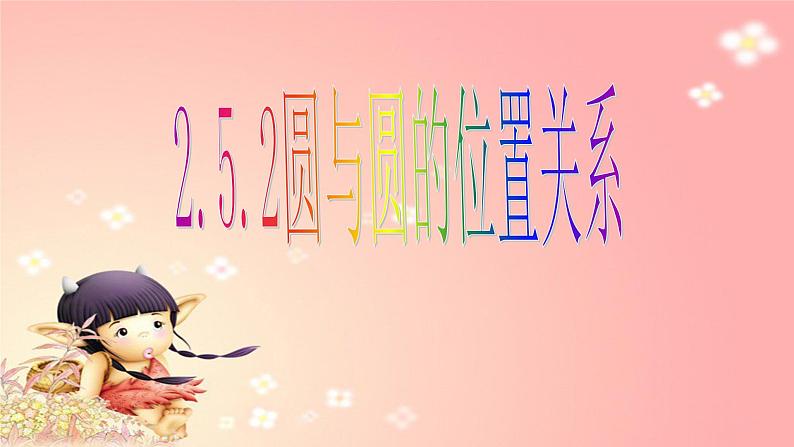 2.5.2圆与圆的位置关系 课件-山东省滕州市第一中学人教A版（2019版）高中数学选择性必修一第1页