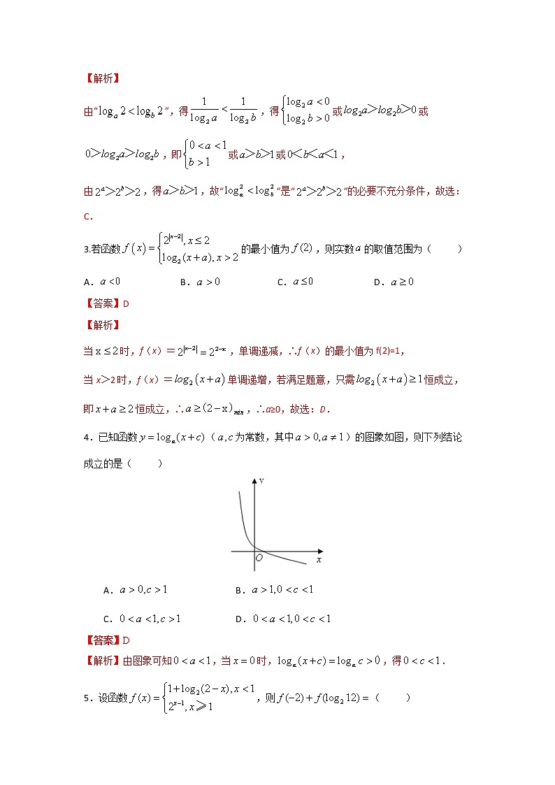 专题09 对数与对数函数（课时训练）解析版第2页