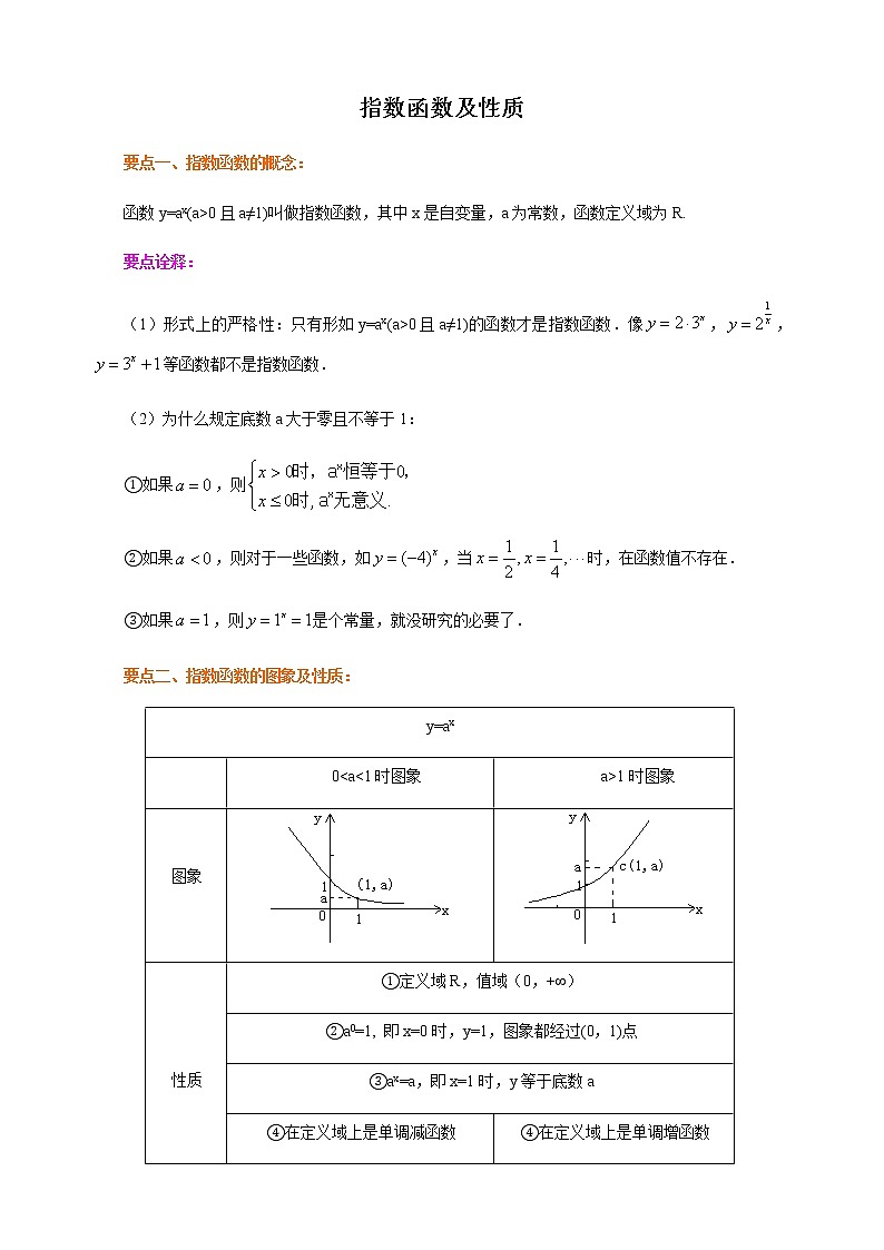 4.2 指数函数及其性质 学生版第1页