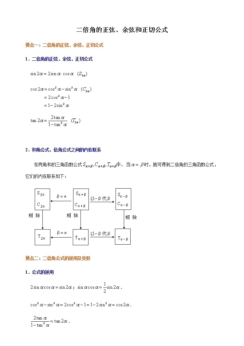 5.5.3 二倍角的正弦、余弦、正切公式 教师版第1页