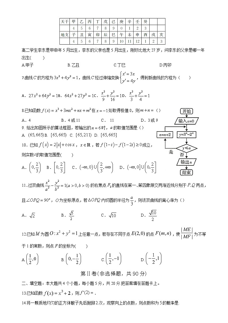四川省成都外国语学校2020-2021学年高二下学期期中考试数学（文）试题（含答案）第2页