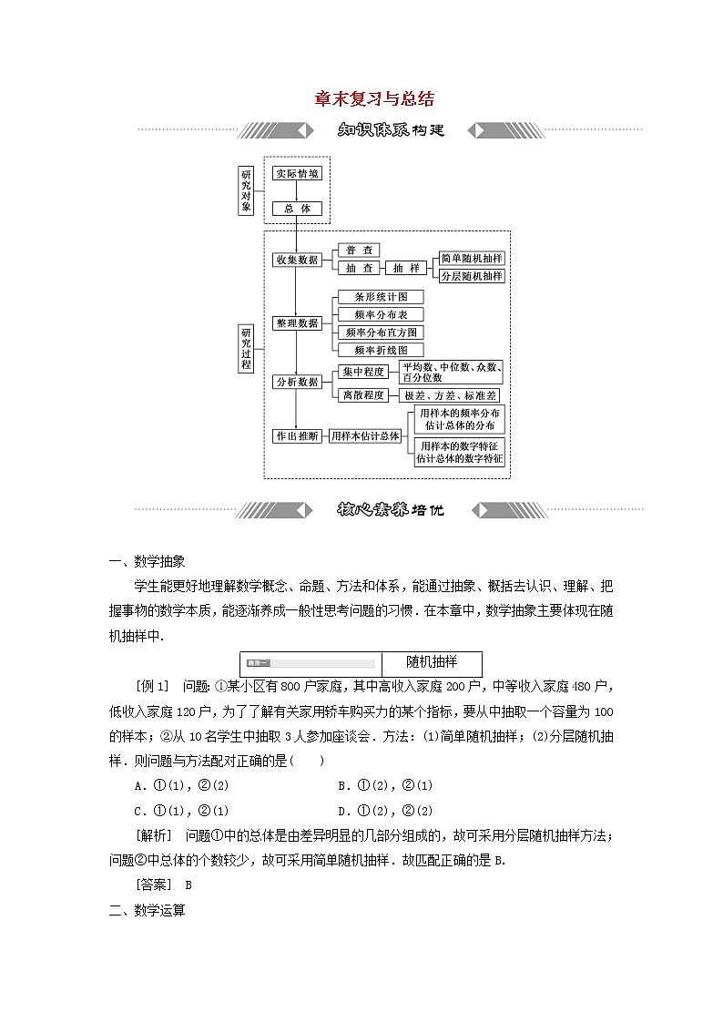 2021_2022学年新教材高中数学第六章统计章末复习与总结学案北师大版必修第一册01
