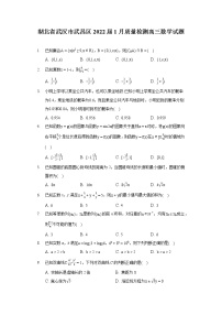 湖北省武汉市武昌区2022届1月质量检测高三数学试题