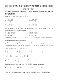 2021-2022学年高一数学下学期期末考试仿真模拟卷（苏教版2019必修第二册）（七）
