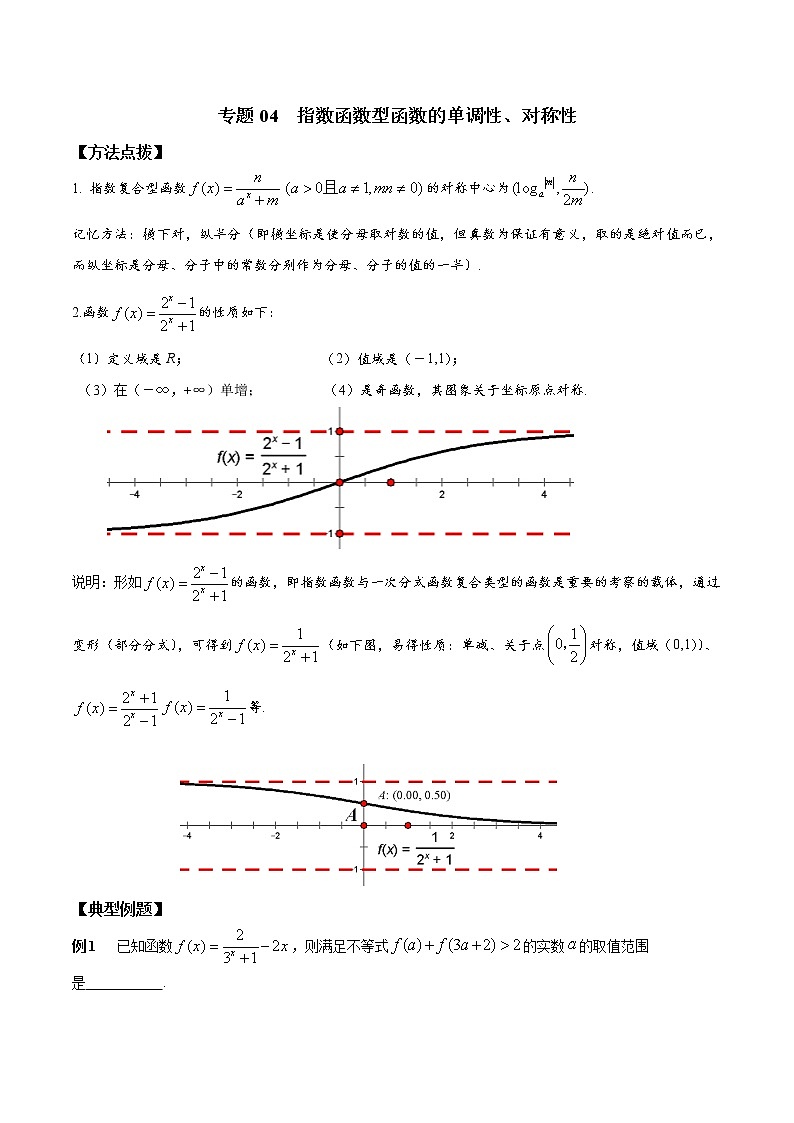专题04 指数函数型函数的单调性、对称性-2021-2022学年高一数学培优辅导（人教A版必修第一册）第1页