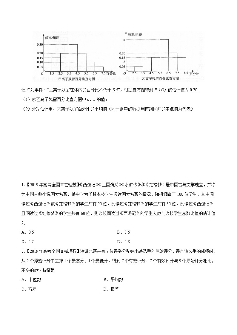 专题10.3 用样本估计总体（原卷版）第3页