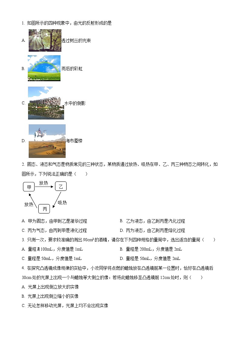 精品解析：2020年山东省枣庄市中考物理试题（原卷版）第1页