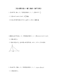 大题专项训练1：解三角形（角平分线）-2022届高三数学二轮复习