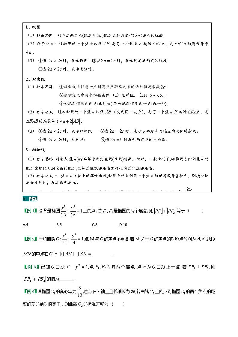 方法技巧专题07  圆锥曲线的概念及其几何性质（原卷版）第2页