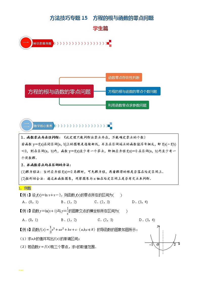 方法技巧专题15 方程的解与函数的零点问题（原卷版）第1页