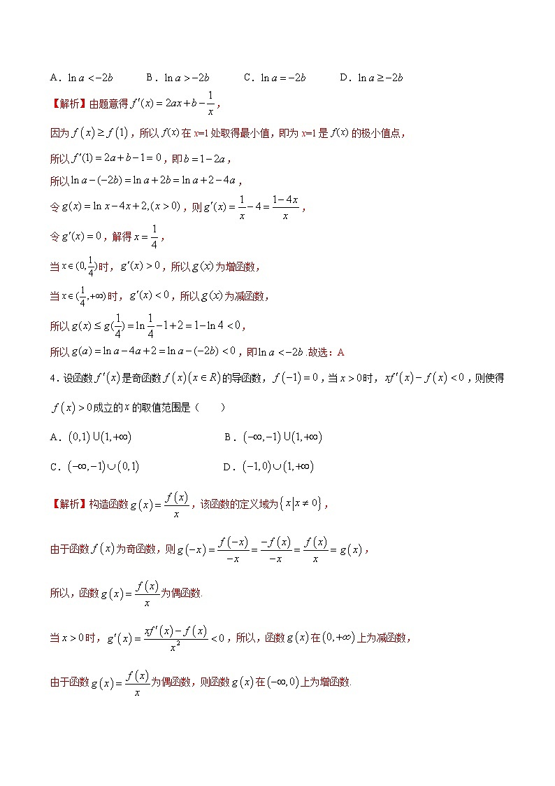 专题09  构造函数法解决导数问题-2022年高考数学高分突破冲刺练（全国通用）（解析版）第2页
