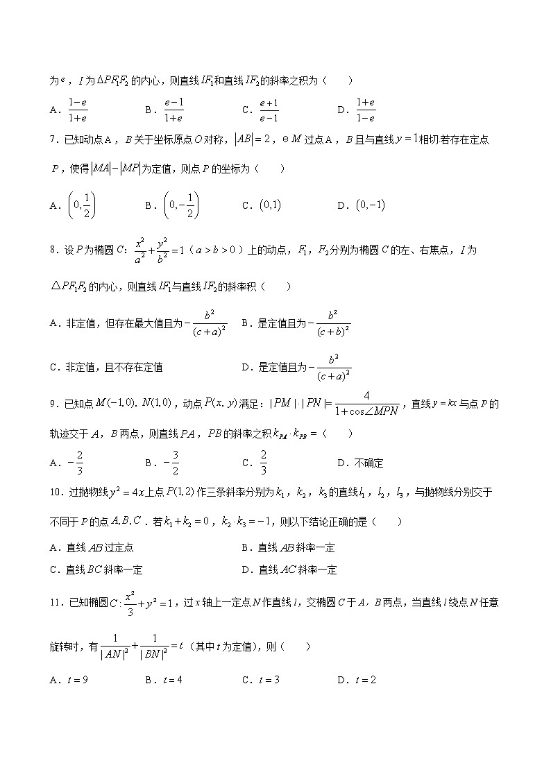 专题19  圆锥曲线中的定值问题-2022年高考数学高分突破冲刺练（全国通用）(原卷版)第2页
