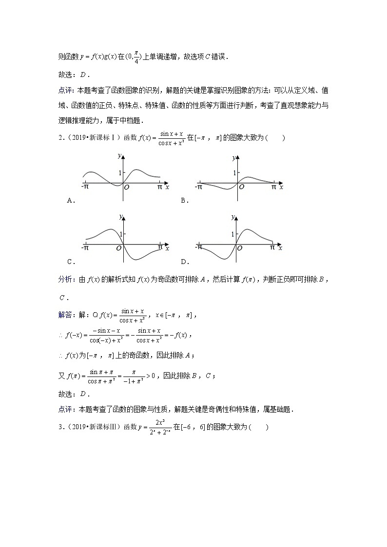 专题6—函数的图象-近8年高考真题分类汇编—2022届高三数学一轮复习02