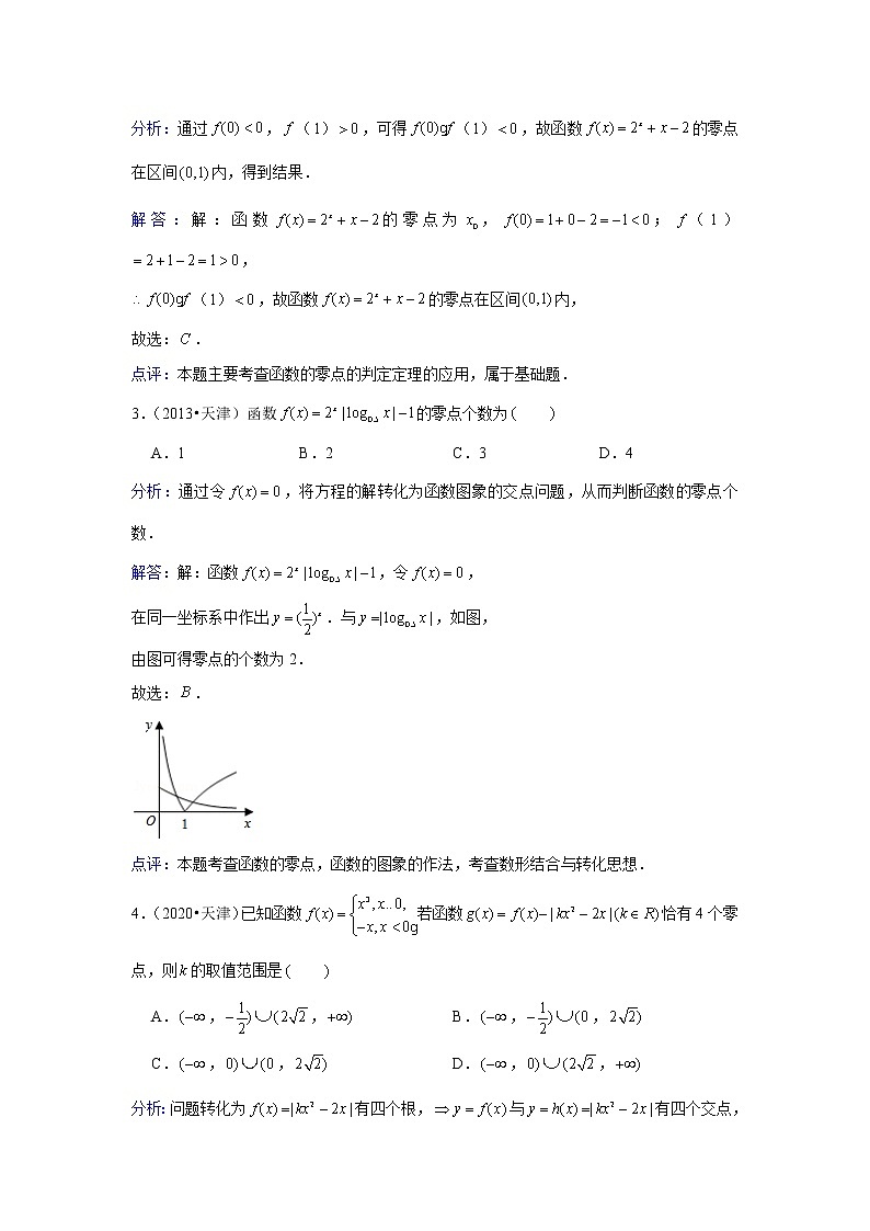 专题7—函数的零点-近8年高考真题分类汇编—2022届高三数学一轮复习02