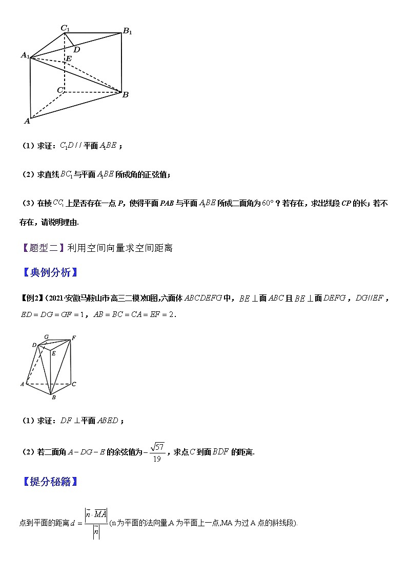  (新高考专用)高考数学二轮热点题型归纳与变式演练 专题11 立体几何中的向量方法（原卷版）第3页