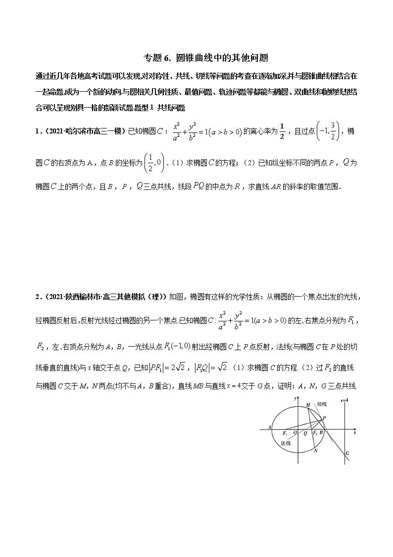 专题06 圆锥曲线中的其他问题-2022年高考数学圆锥曲线压轴题专题突破（通用版）01