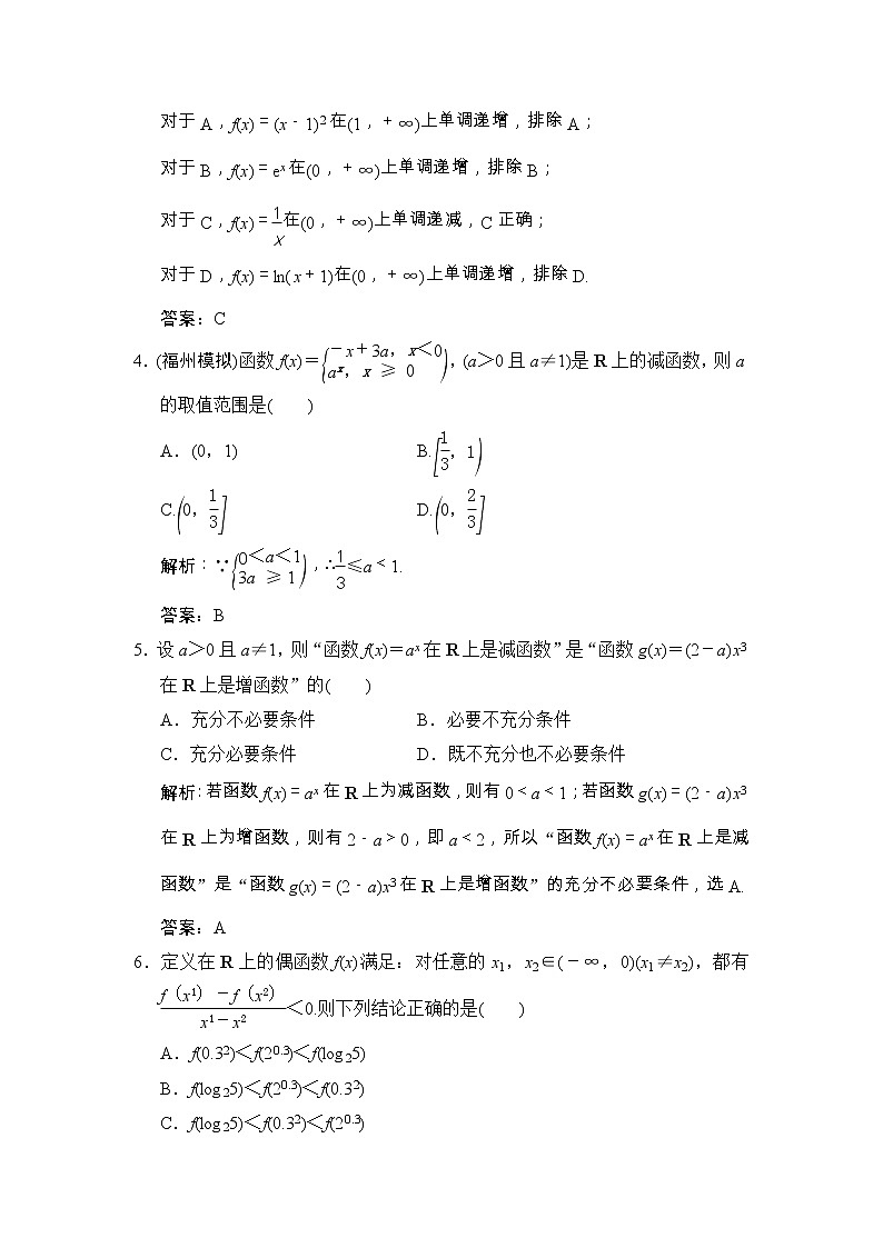 高考数学(文数)一轮复习创新思维课时练2.2《函数的单调性与最值》(教师版)02